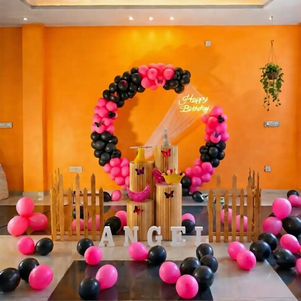 Pink & Black Birthday Decor
